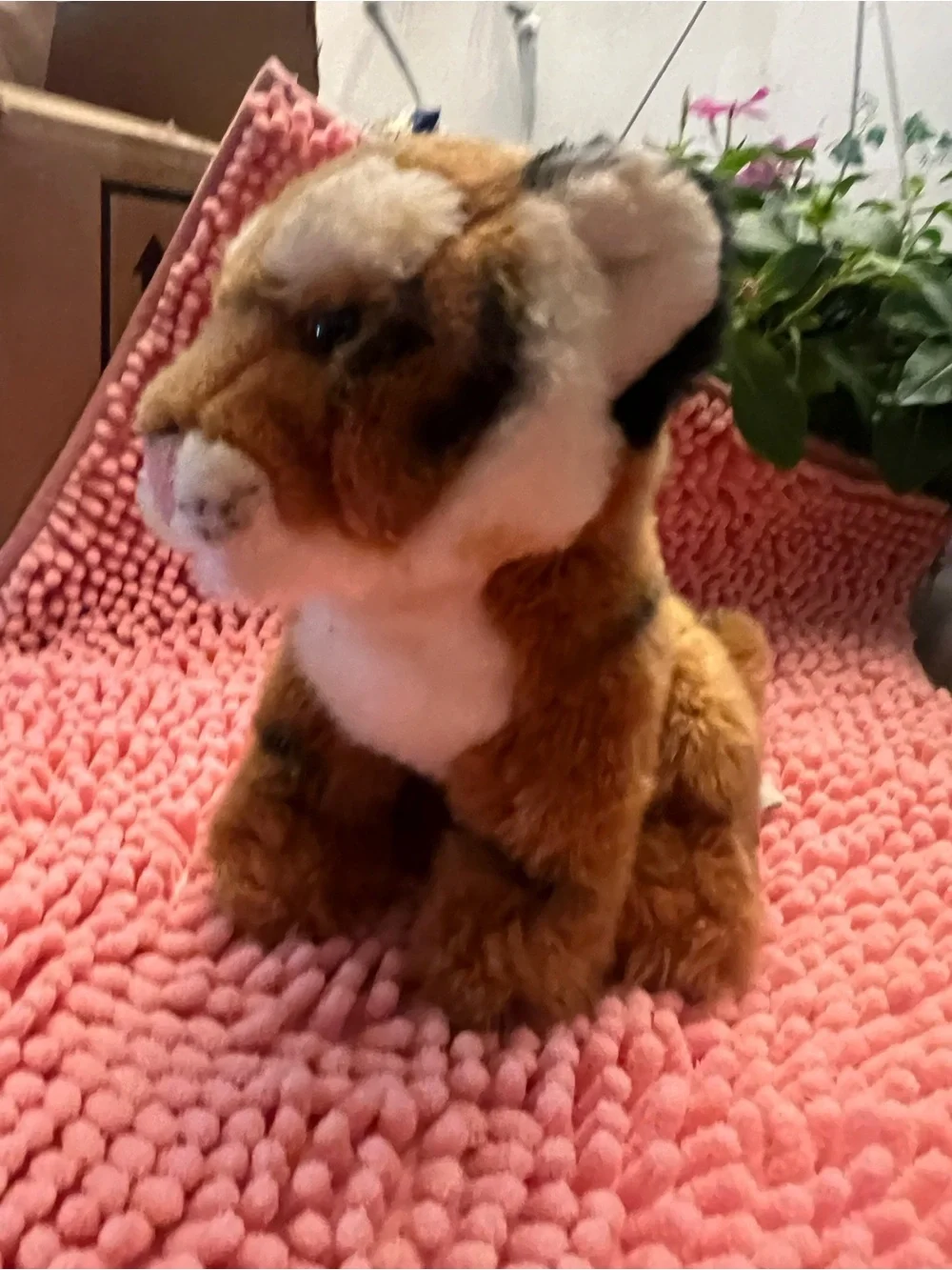 Plush Tiger Stuffed Animal - Brown and White Small Pet Toy